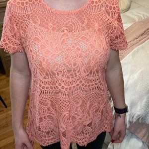 Maurices Coral Lace Blouse - Medium